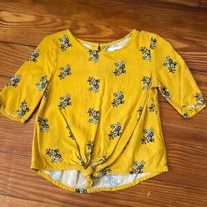 Yellow flower detail shirt